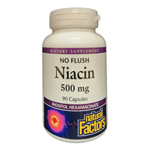 Natural Facts Niacin No Flush 500 mg Inositol Hexaniacinate Front View