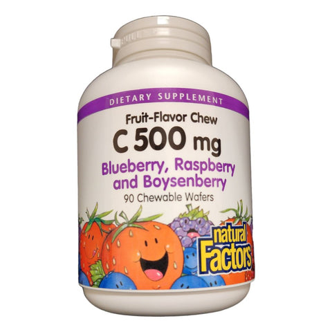 NATURAL FACTORS - VITAMIN C 500MG - KIDS CHEWABLE - The Vault