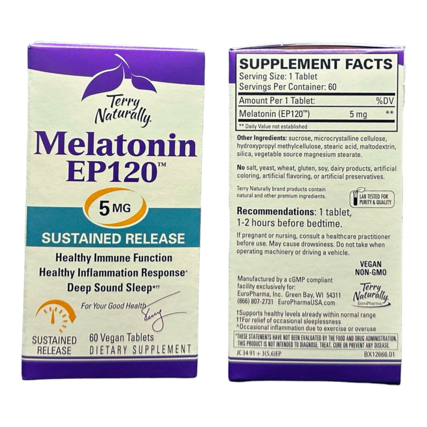 TERRY NATURALLY - MELATONIN EP120 - 5MG - SUSTAINED RELEASE - The Vault